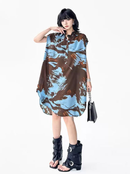 Brushed Art Color Shirt Dress 