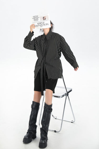 ストライプドロップシャツ
