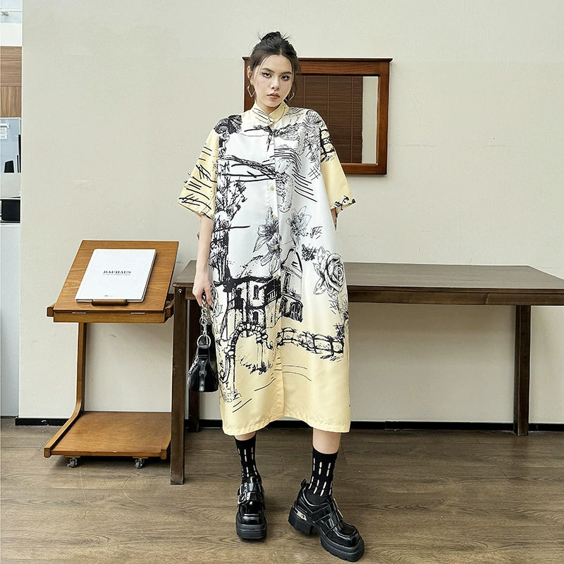 Scarf tie blouse and denim pants series 