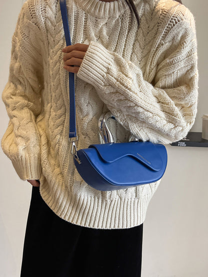 シルバーハンドルモードバッグ