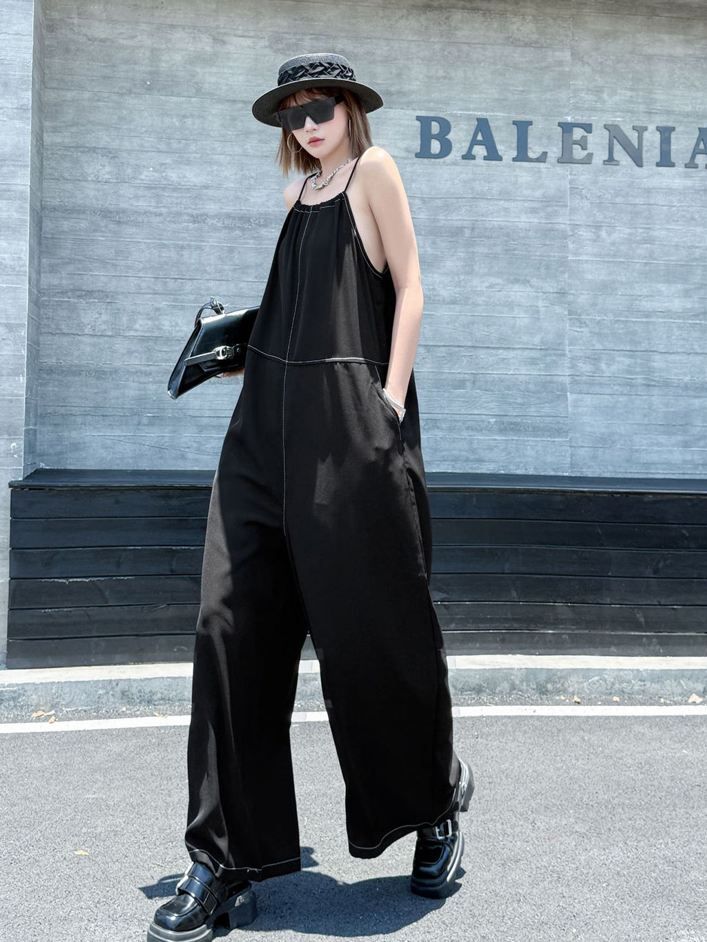 String Wide Overalls 