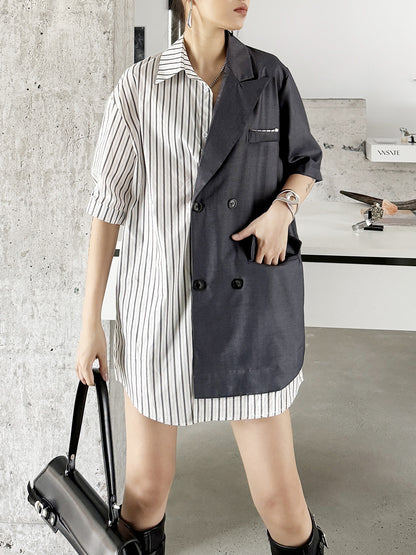 Half combination tailored shirt dress 