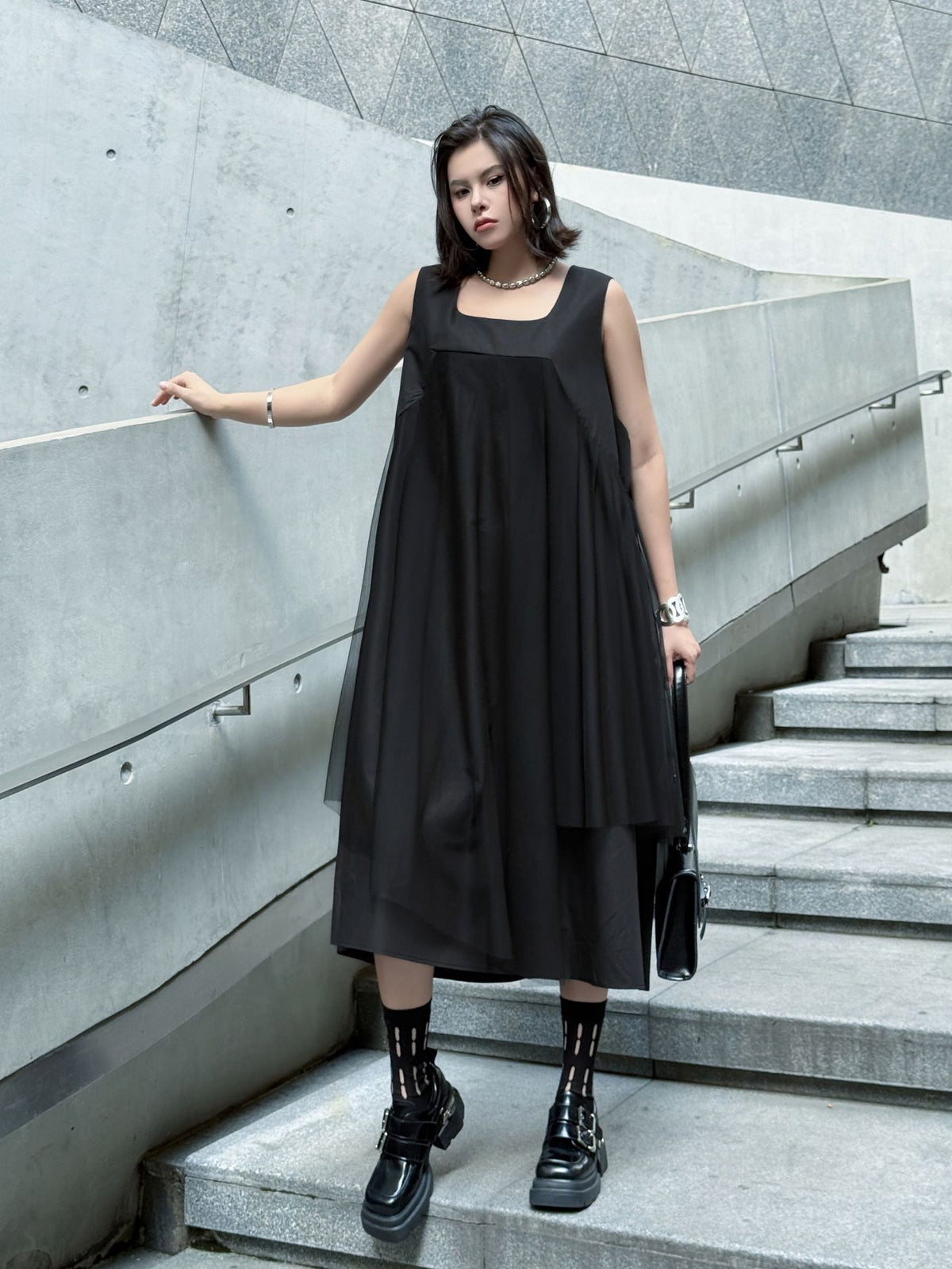 Black tulle layered dress 