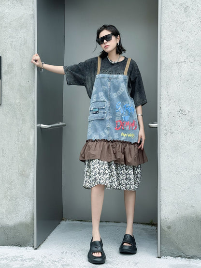 Scarf tie blouse and denim pants series 
