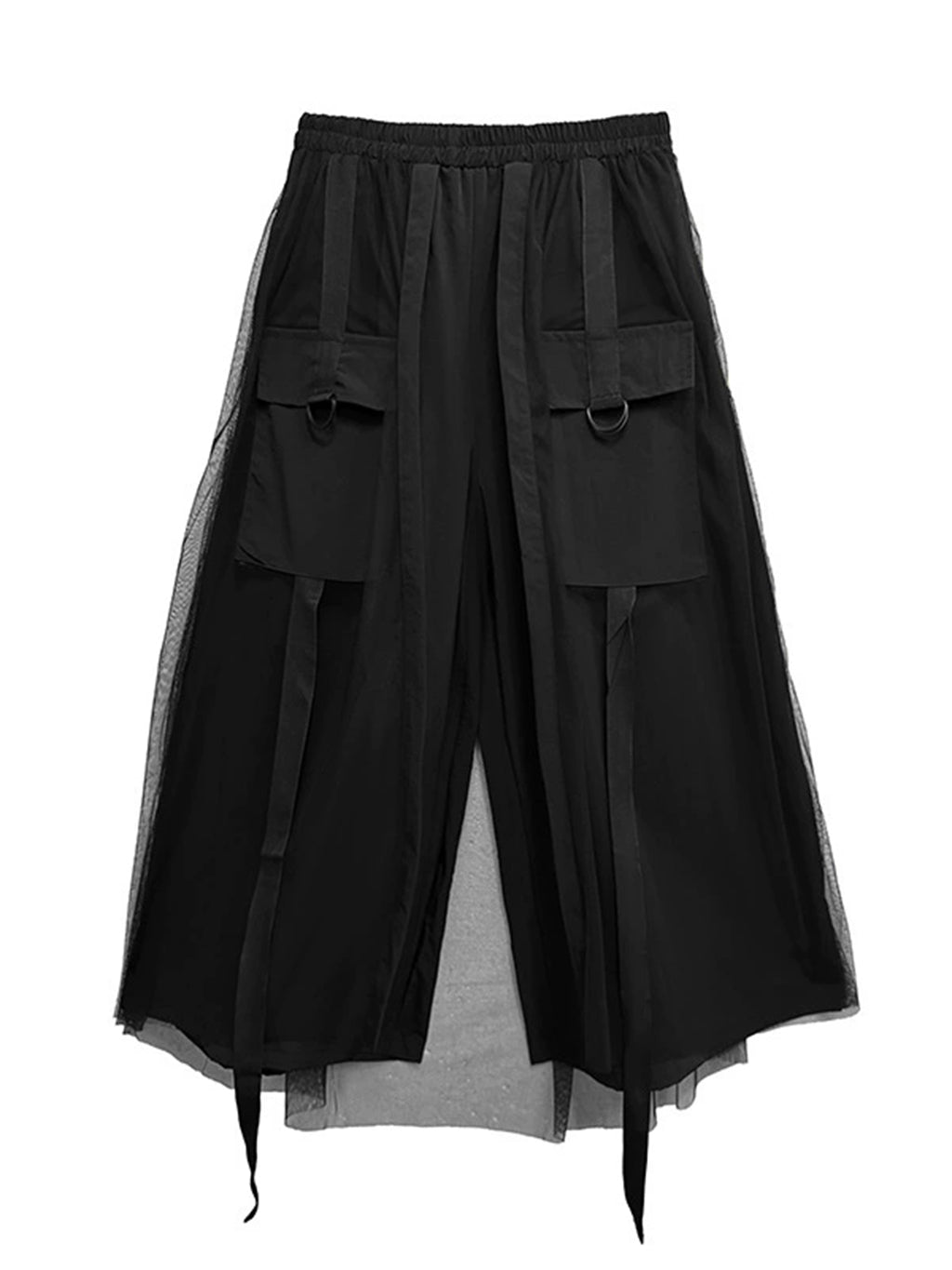 Mesh layered cargo pants 
