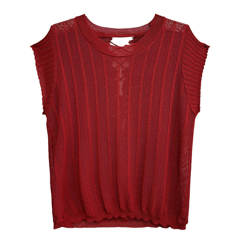 Back lace-up knit top 
