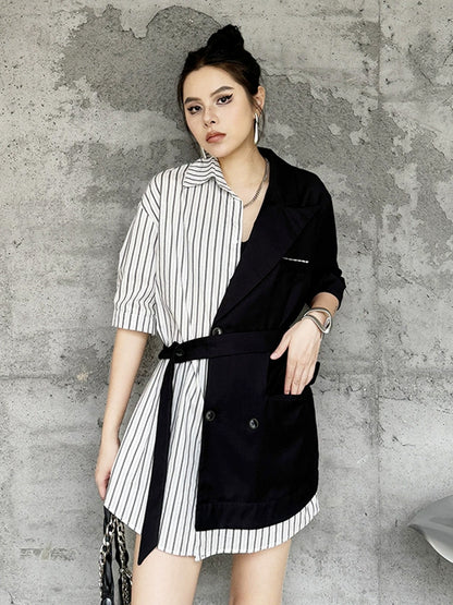 Half combination tailored shirt dress 