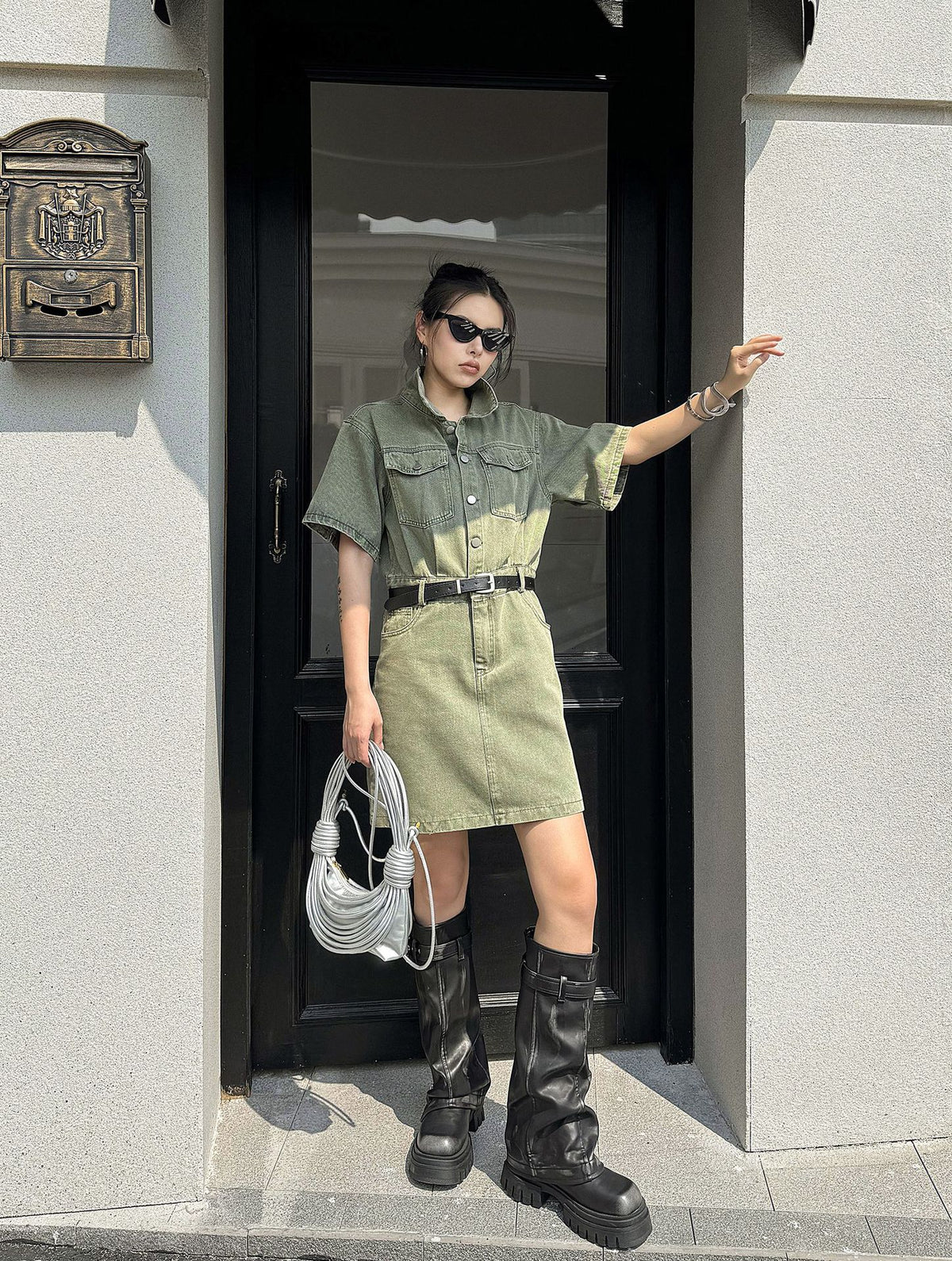 washed denim shirt dress