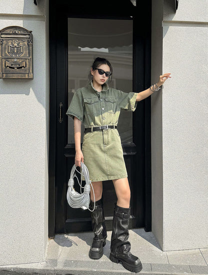 washed denim shirt dress