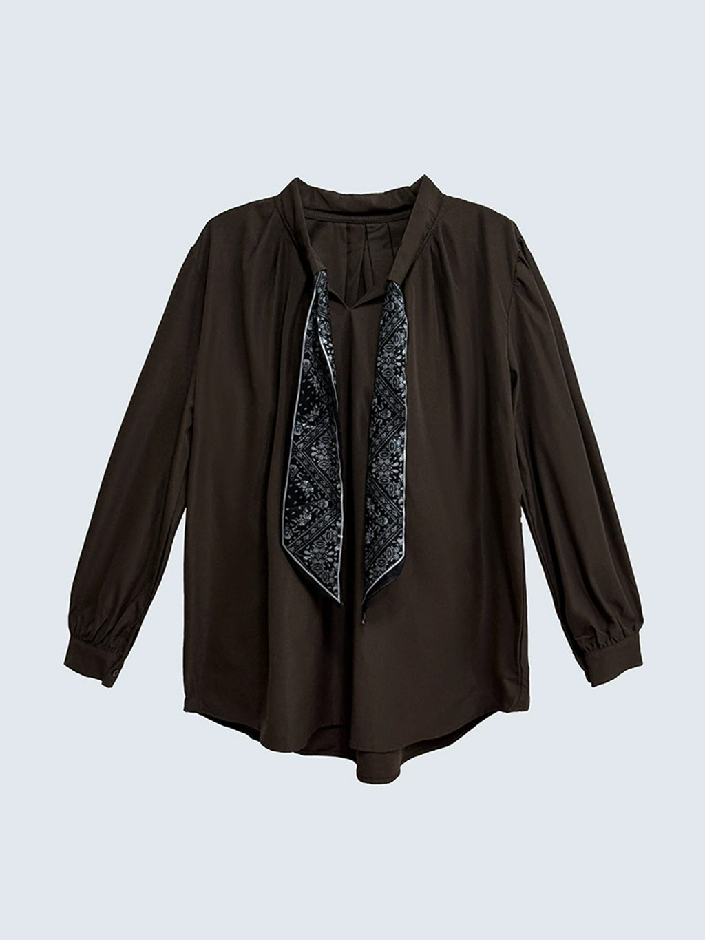 Scarf tie blouse and denim pants series 