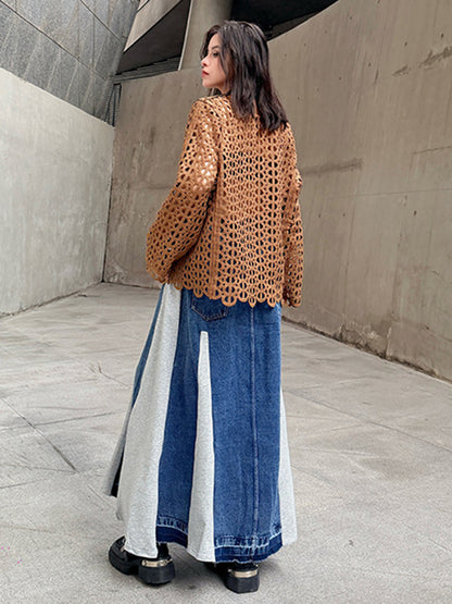 Mesh stitch top and skirt