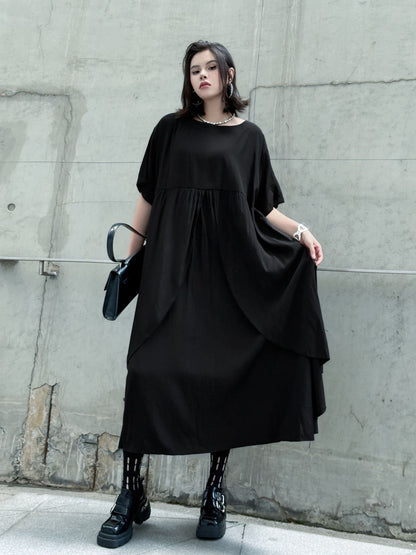 Front layered draped dress 