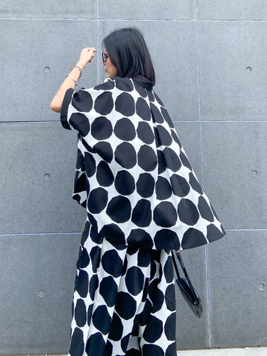 Dot block shirt and pants 