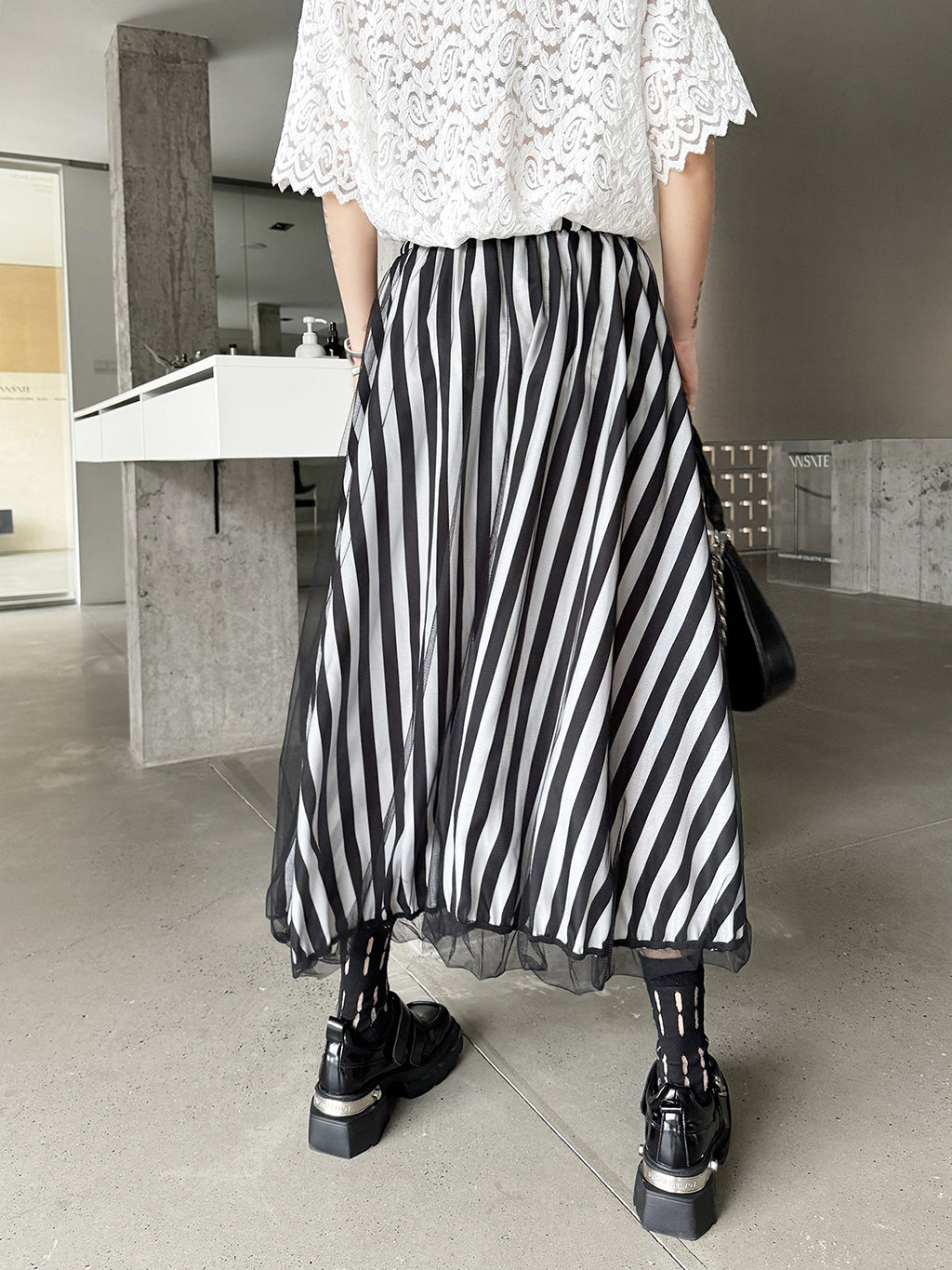 Scarf tie blouse and denim pants series 