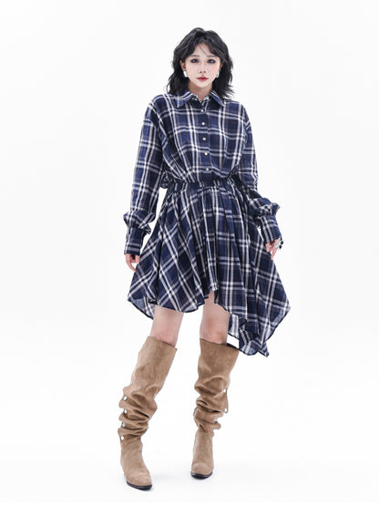 チェックシャツヘムドレス