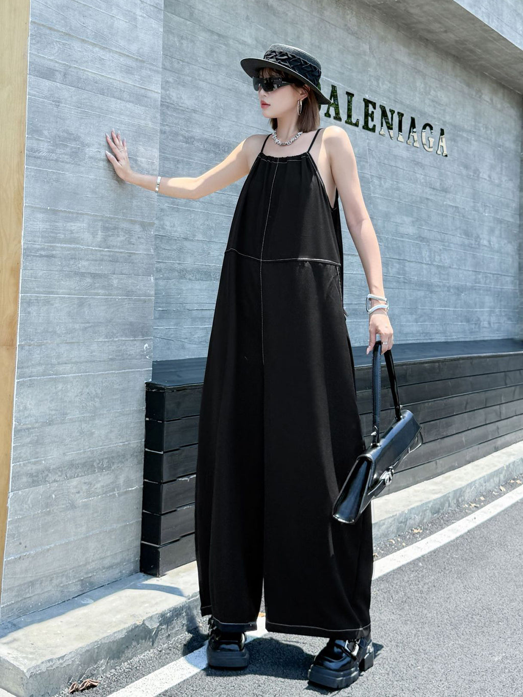 String Wide Overalls 