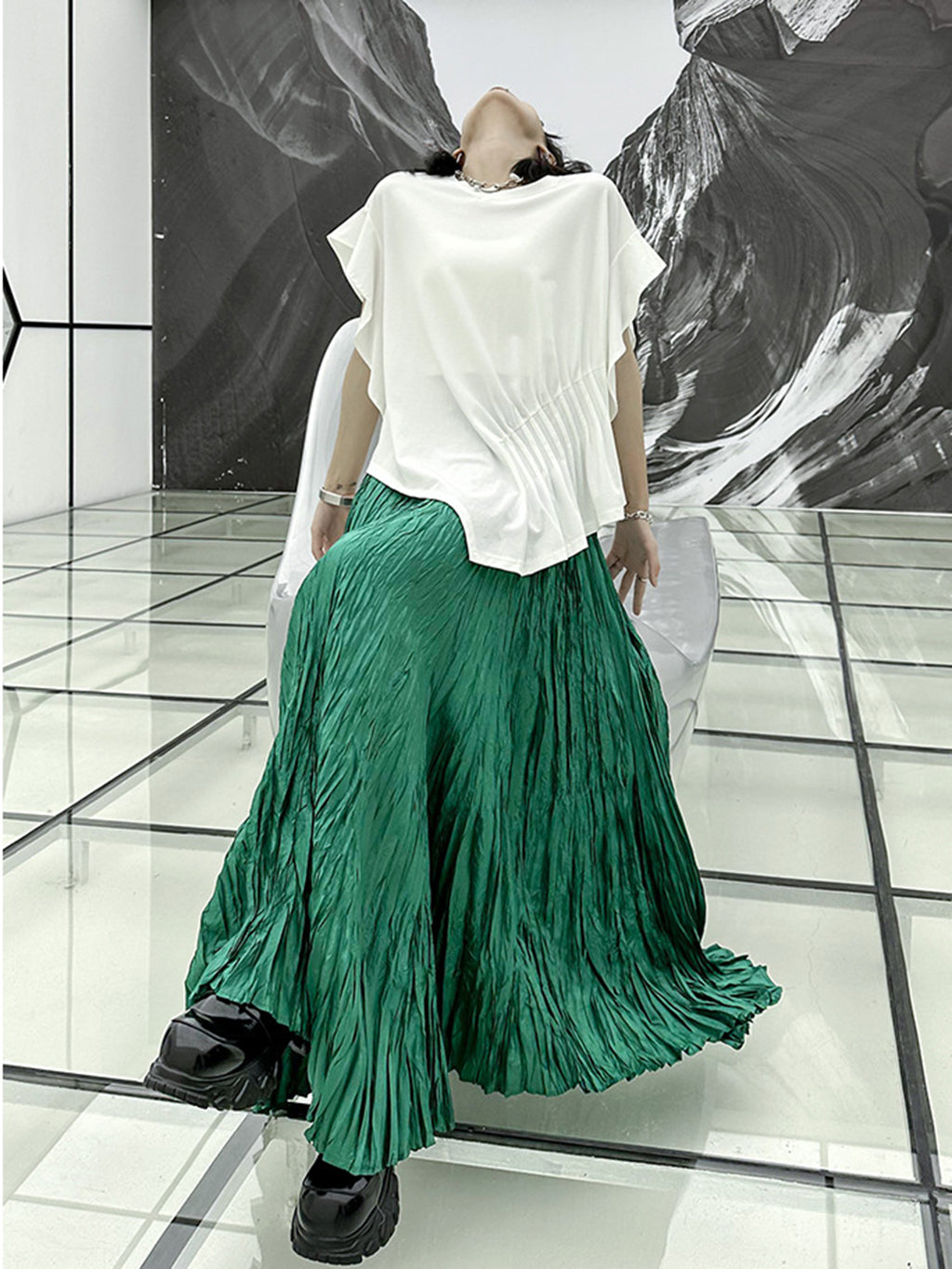 Shirred Art Drape Top 