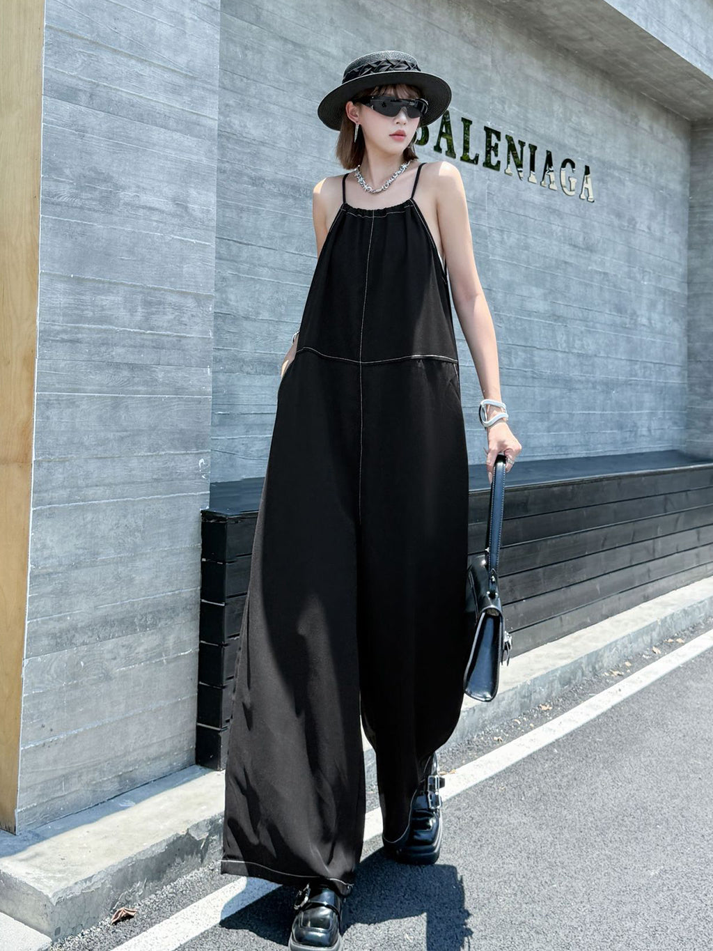 String Wide Overalls 