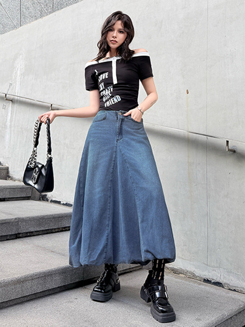 Mesh stitch top and skirt