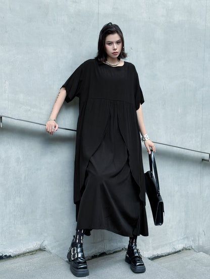 Front layered draped dress 