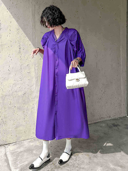 Balloon sleeve flared dress