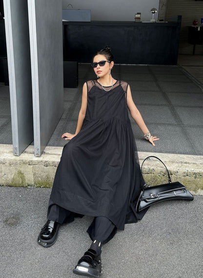 Sheer Black Layered Dress 