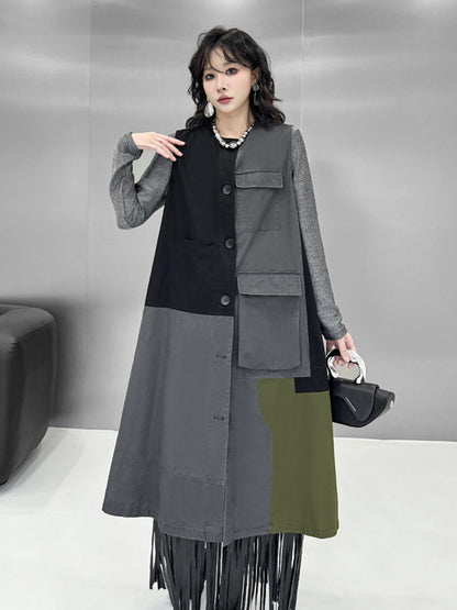 Scarf tie blouse and denim pants series 