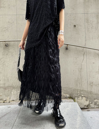 Scarf tie blouse and denim pants series 