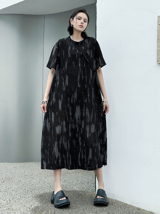 グラデメッシュストレートドレス