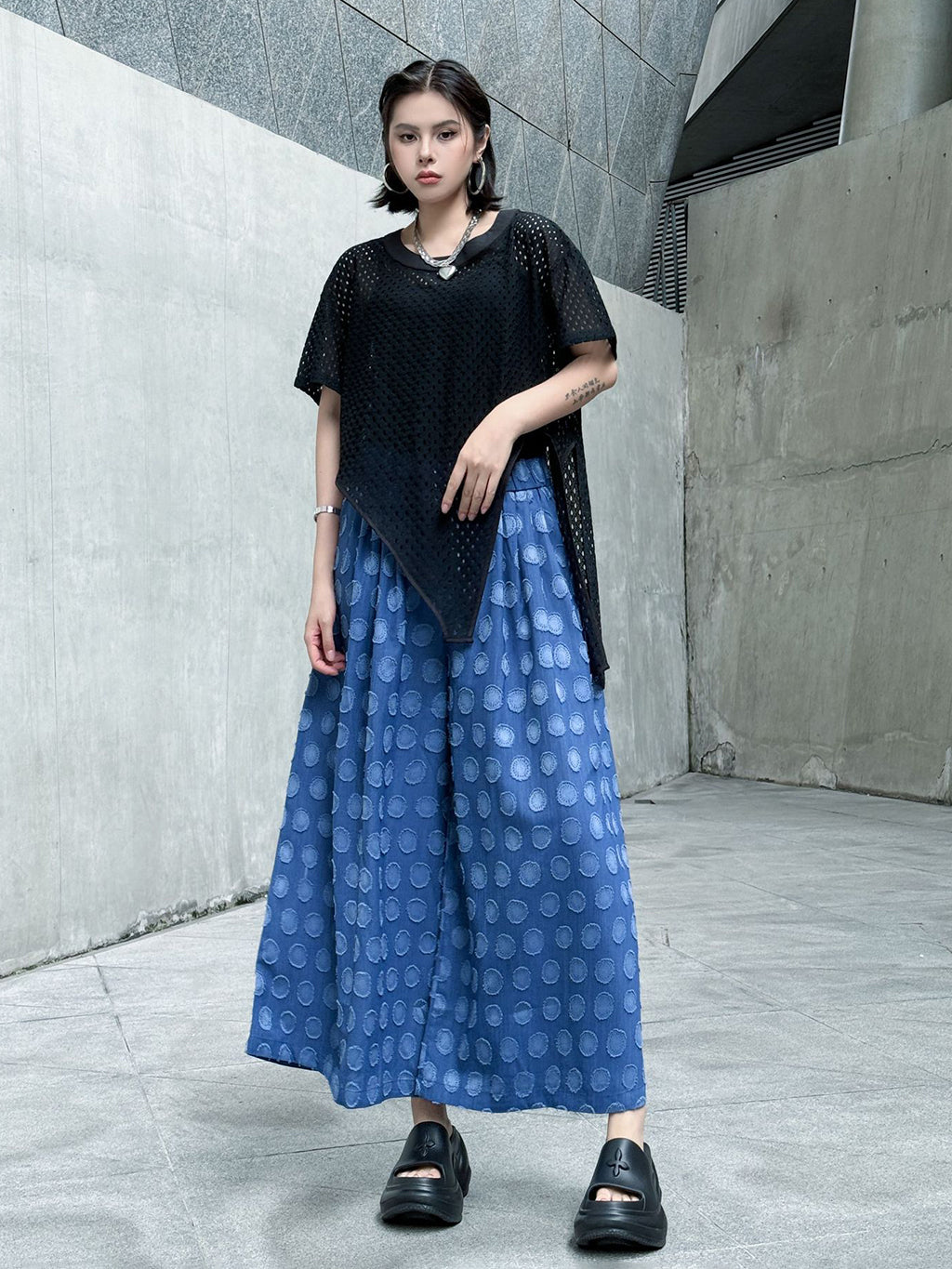 Dot wide pants 