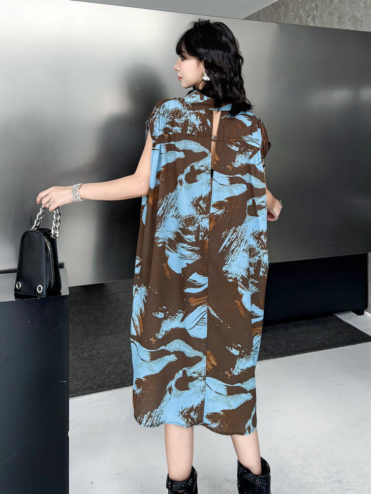 Brushed Art Color Shirt Dress 