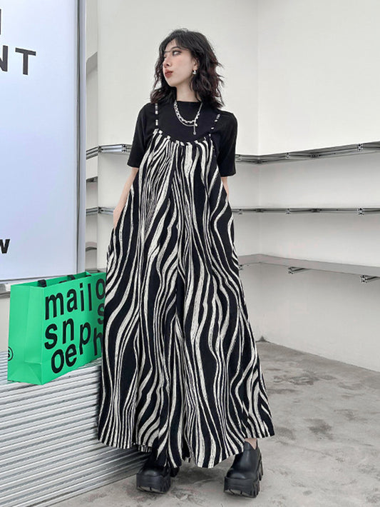 Striped Flow Overalls