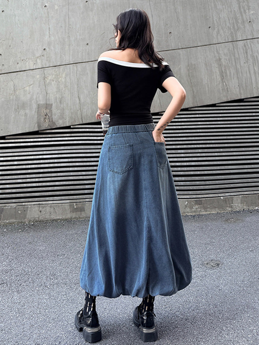 Mesh stitch top and skirt