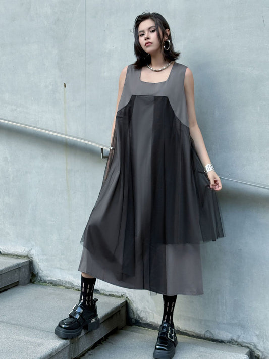 Black tulle layered dress 