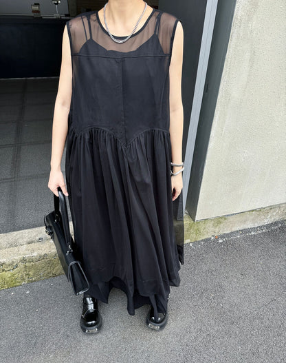 Sheer Black Layered Dress 
