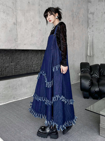Scarf tie blouse and denim pants series 