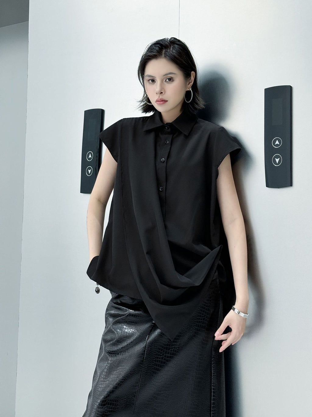 drape sleeve shirt