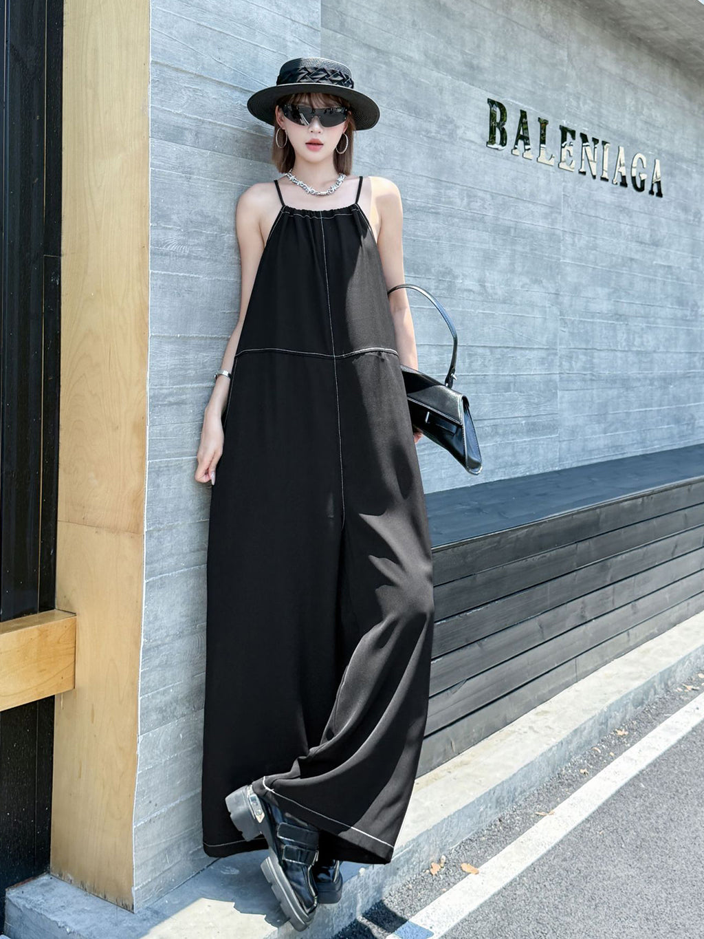 String Wide Overalls 