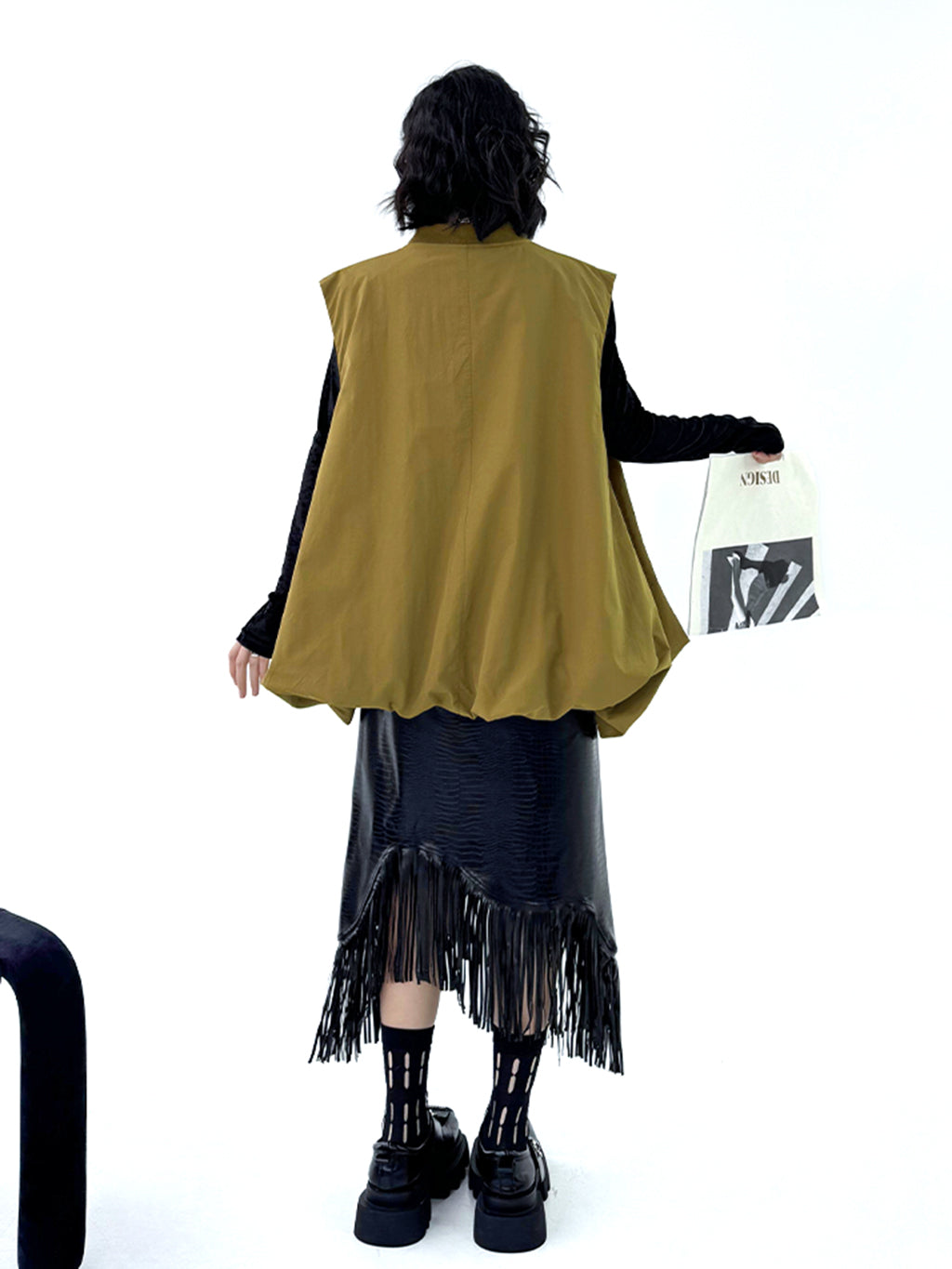 Scarf tie blouse and denim pants series 