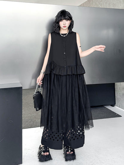 Tulle layered ruffle top 