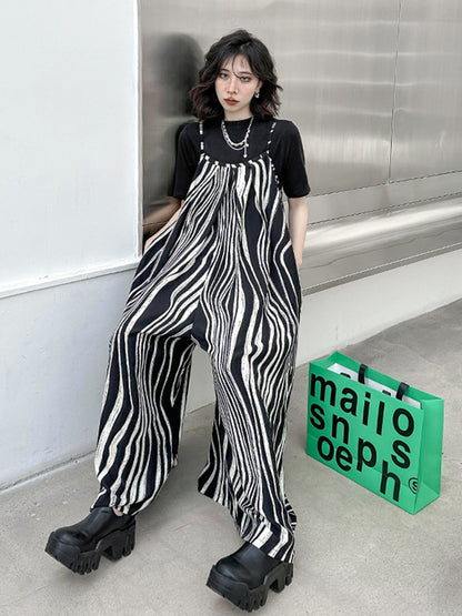 Striped Flow Overalls