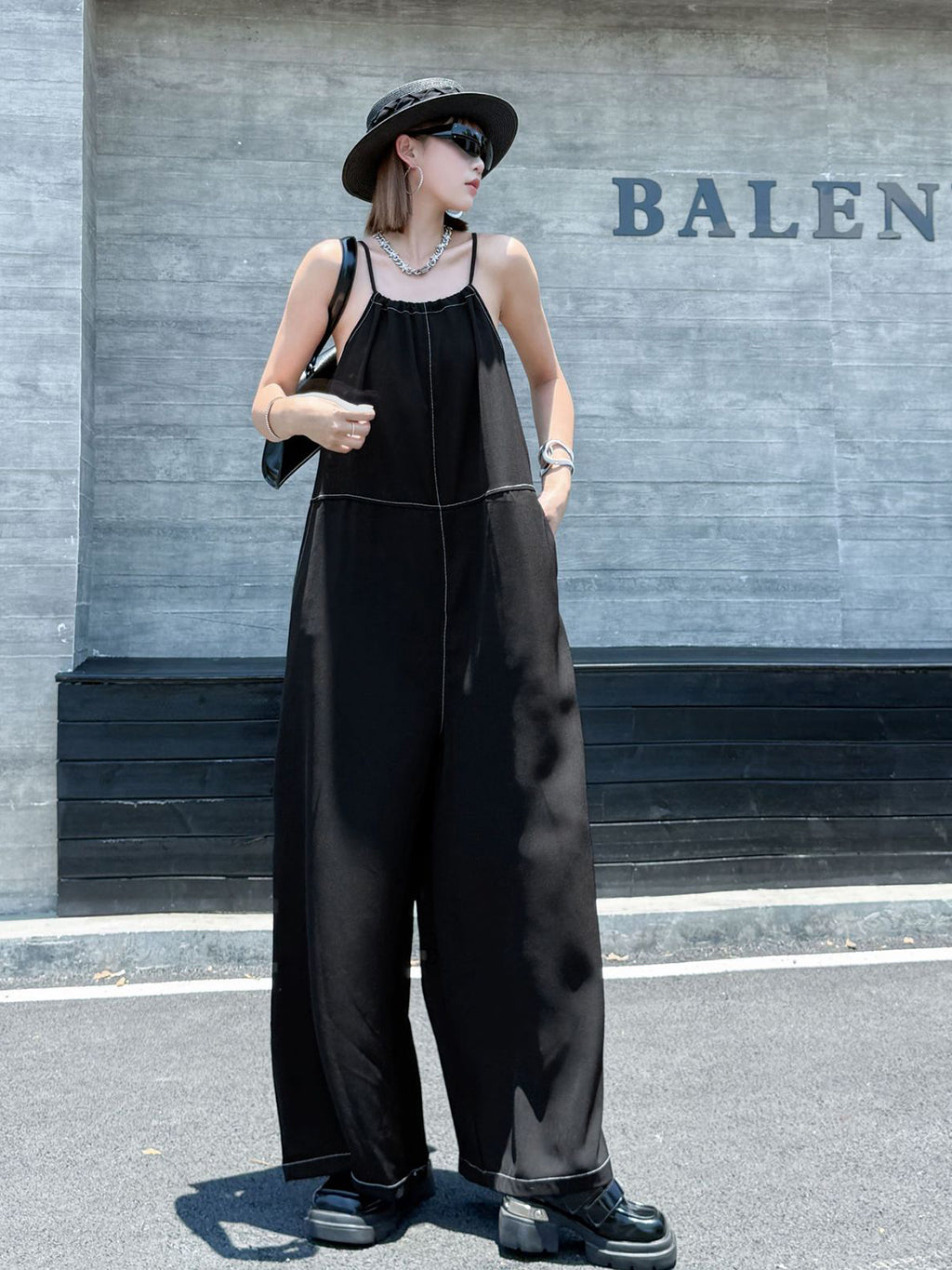 String Wide Overalls 
