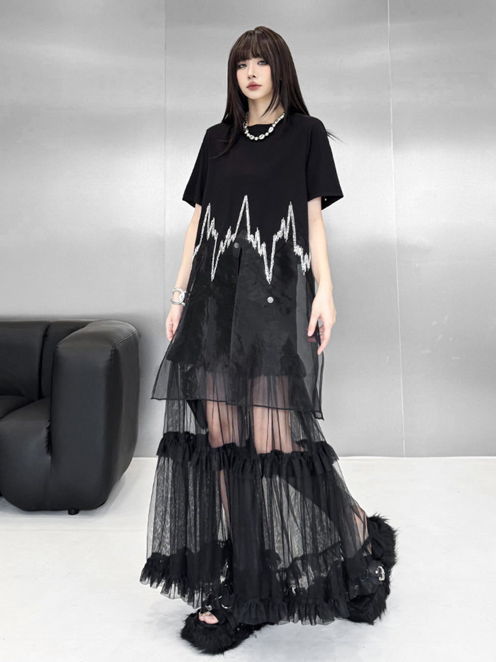 sheer graphic top 