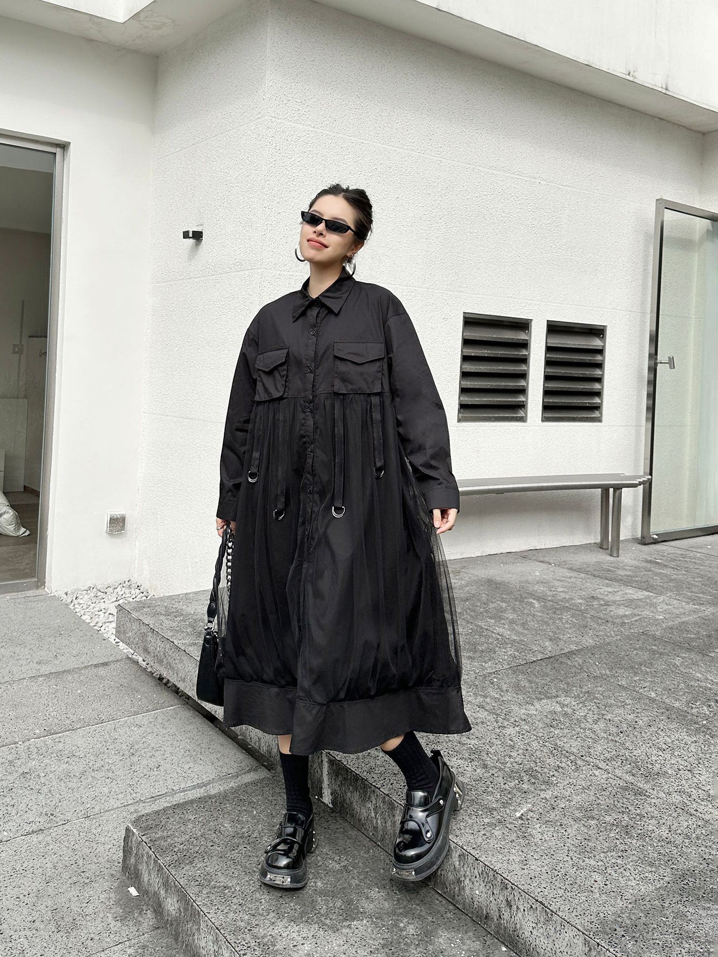 チュールコンビネーションドレス