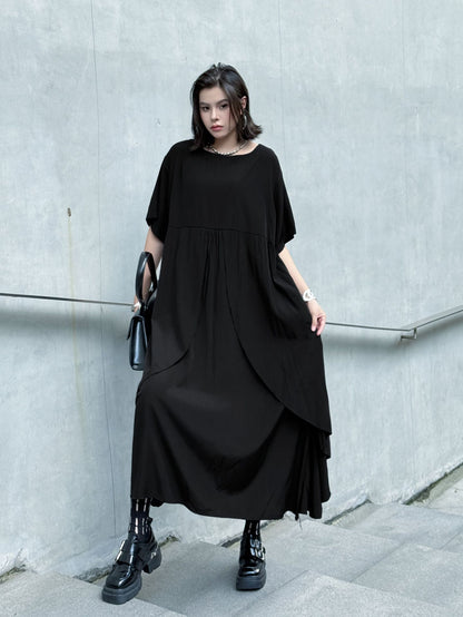 Front layered draped dress 