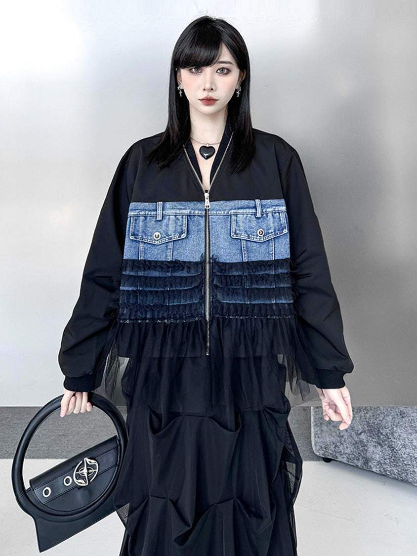 Mesh stitch top and skirt