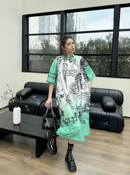 Scarf tie blouse and denim pants series 
