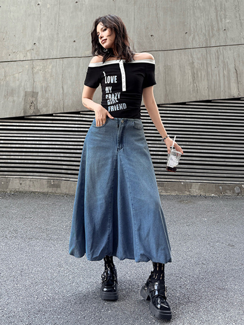 Mesh stitch top and skirt