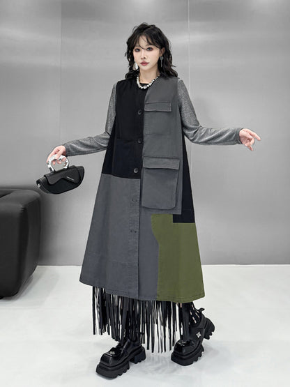 Scarf tie blouse and denim pants series 