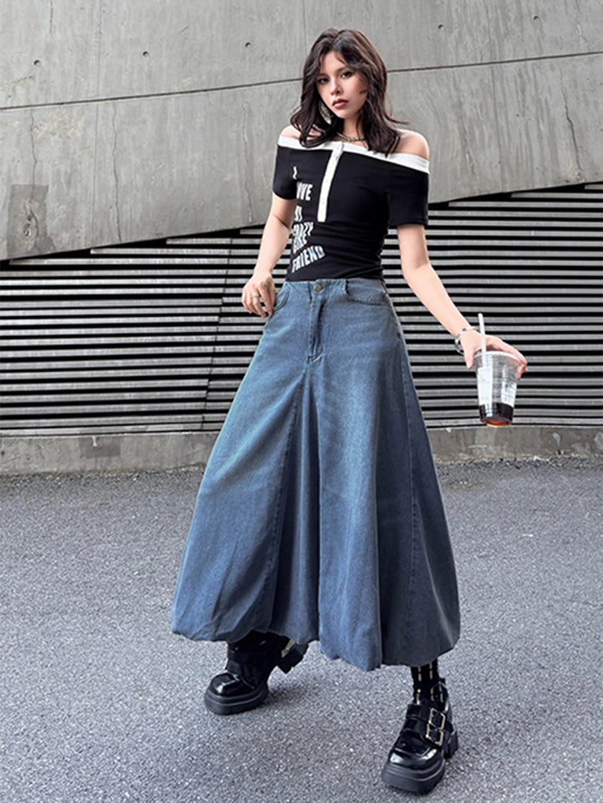 Mesh stitch top and skirt